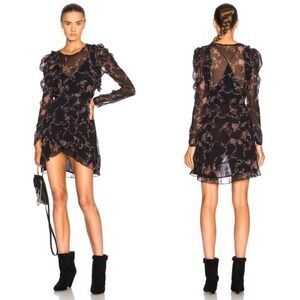 IRO Loxie Floral Print Chiffon Dress 36 XS